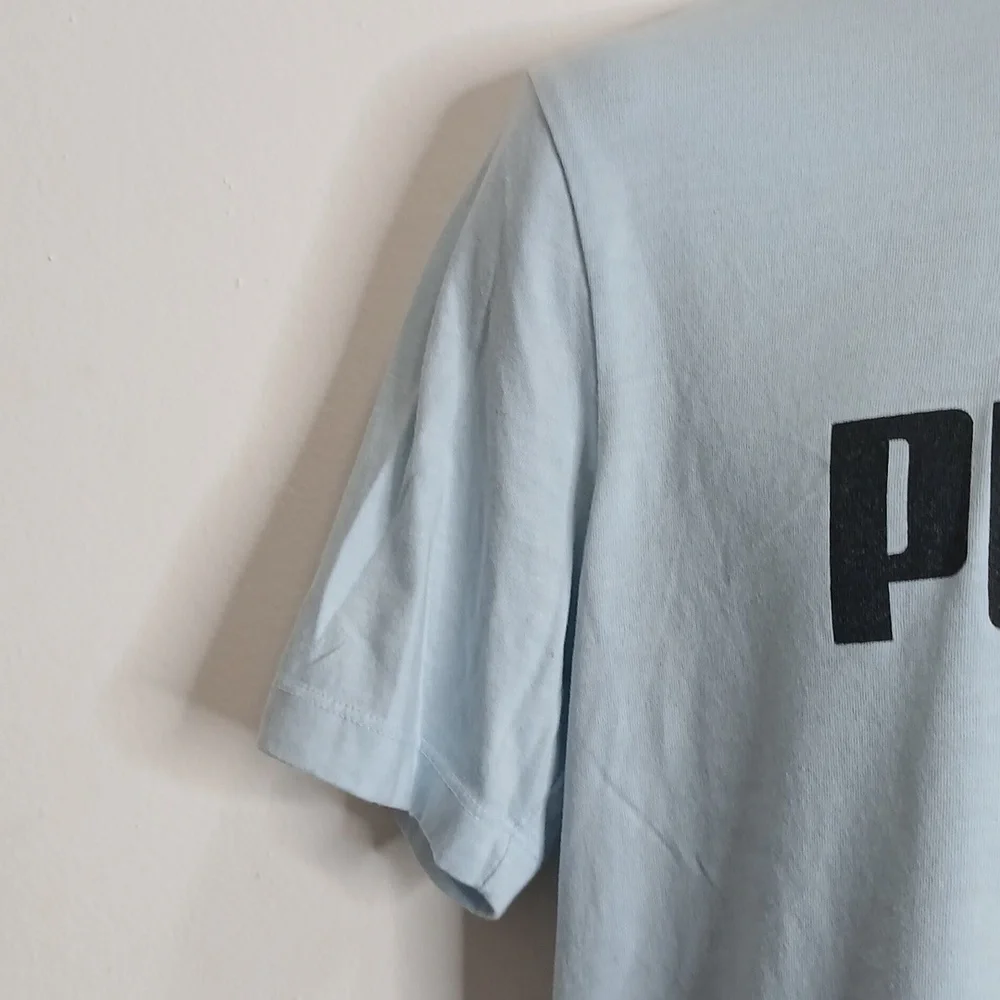 PUMA mens baby blue logo tee shirt size medium - Picture 3 of 11